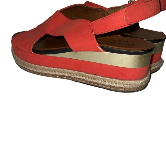 Naturalizer Women's Sandals Size 6.5M Coral/Red Wedge Criss Cross Open Toe - Picture 5 of 12
